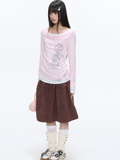 Soft Patchwork Collar Slim Top【s0000016385】