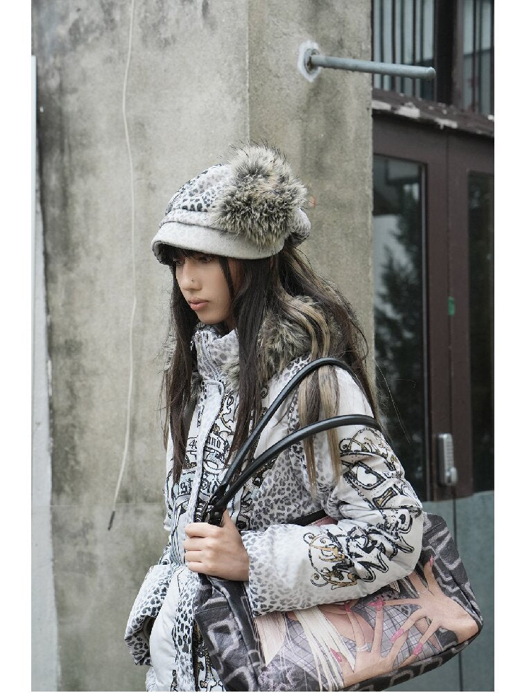 Snow Leopard Vintage Patchwork Hat【s0000018071】