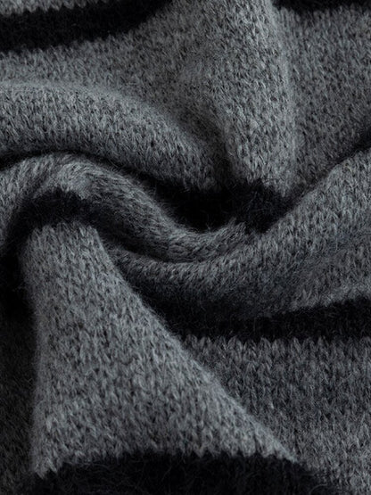 Twill Stripe Braided Wool Sweater【s0000015553】