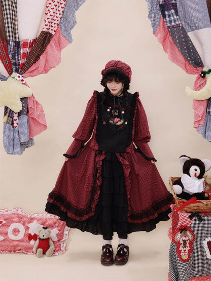 Plaid Lace Cake Waltz Skirt【s0000019284】