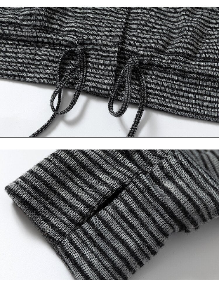 Fake Two-Piece Striped Hooded Cardigan【s0000016257】