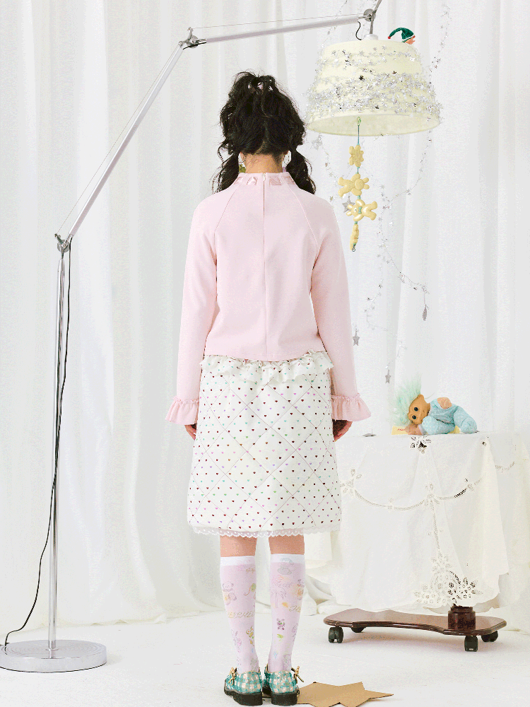 Print Long Sleeve Short T-Shirt【s0000011942】