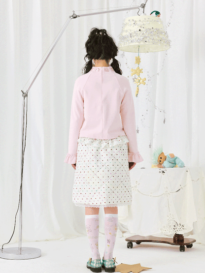 Print Long Sleeve Short T-Shirt【s0000011942】