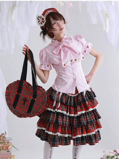 Pink Striped Lolita Inner Shirt【s0000016556】