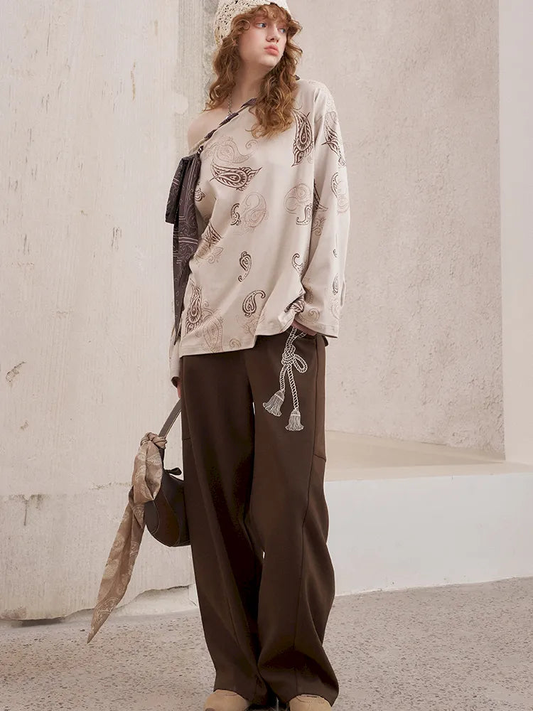 Loose-Knot Straight-Leg Wide-Leg Pants【s0000014046】