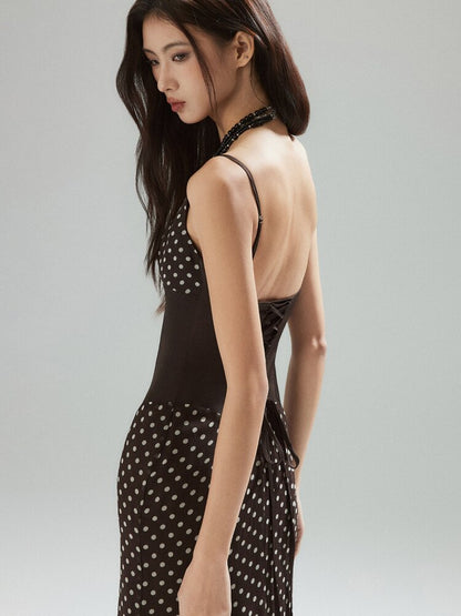 Coffee Polka Dot Tunic Sundress【s0000015595】