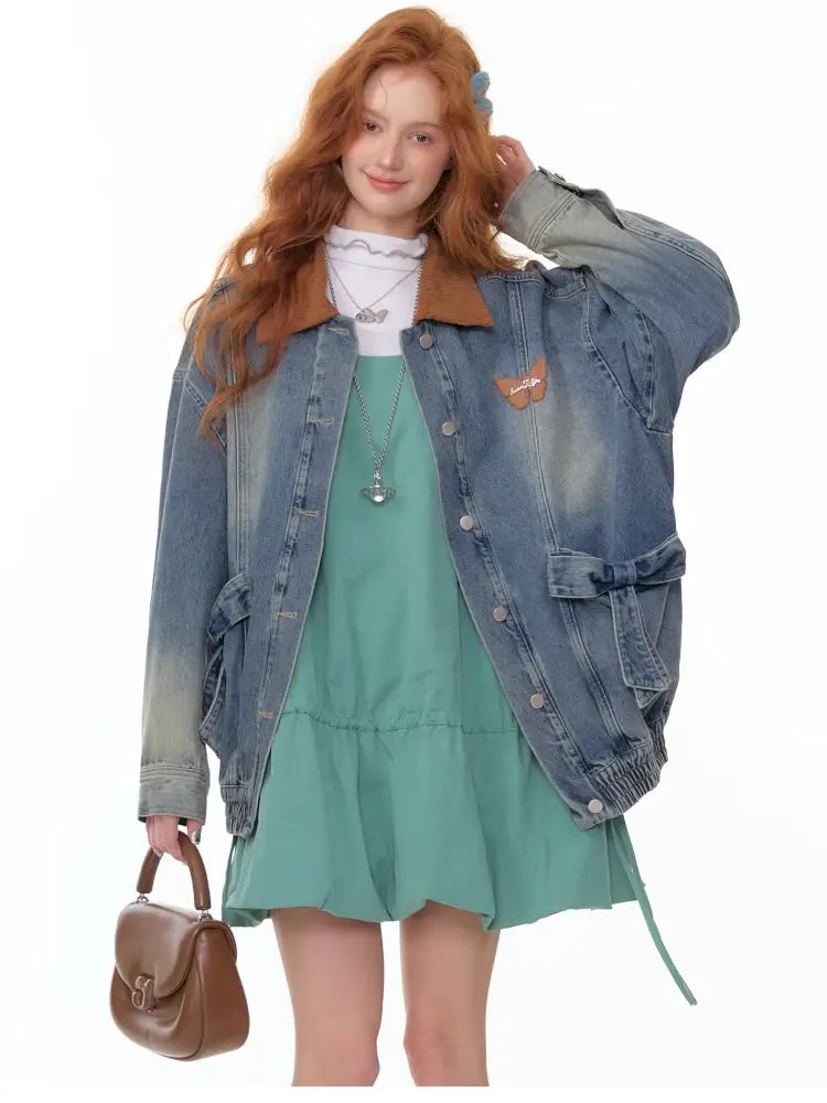 Vintage Relaxed-Fit Denim Jacket【s0000014349】