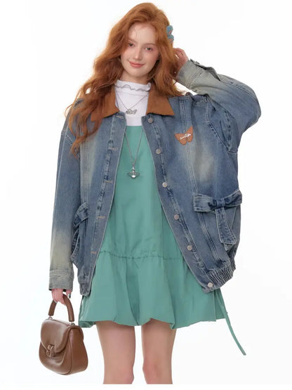 Vintage Relaxed-Fit Denim Jacket【s0000014349】