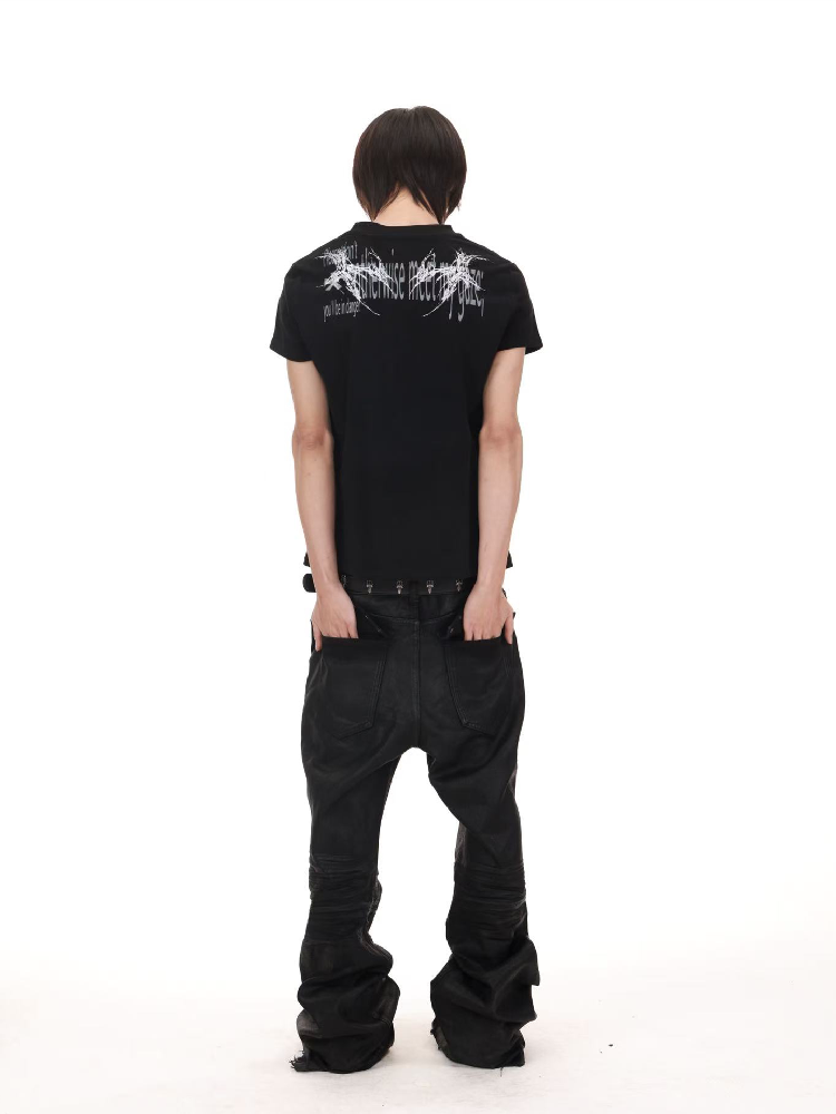 Gothic Slogan Print Crew T-Shirt【s0000018219】