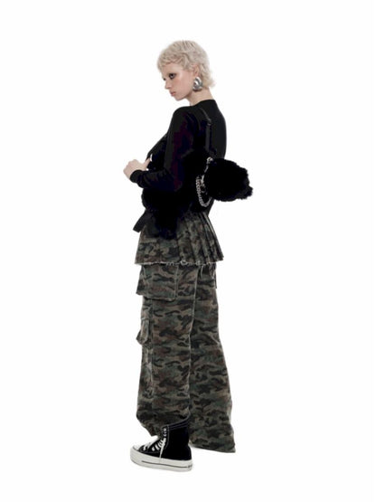 Patchwork Camouflage Pleated Skirt【s0000009875】