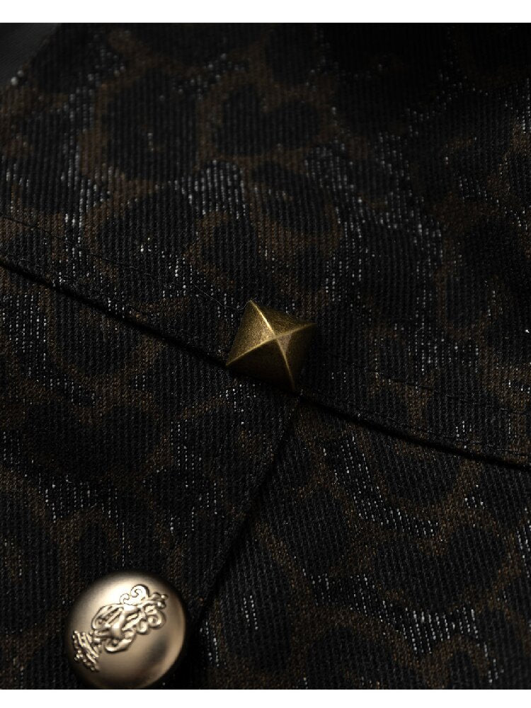 Lace Leopard Print Denim Jacket【s0000016212】