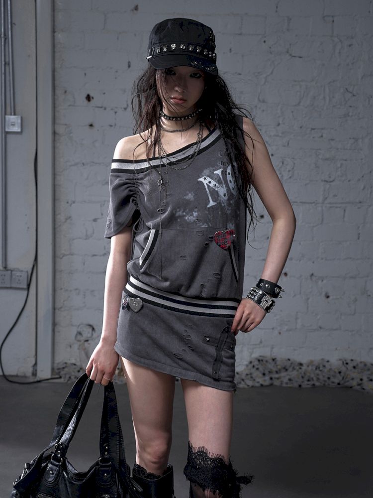 Hoodie sleeveless bodycon dress【s0000012785】
