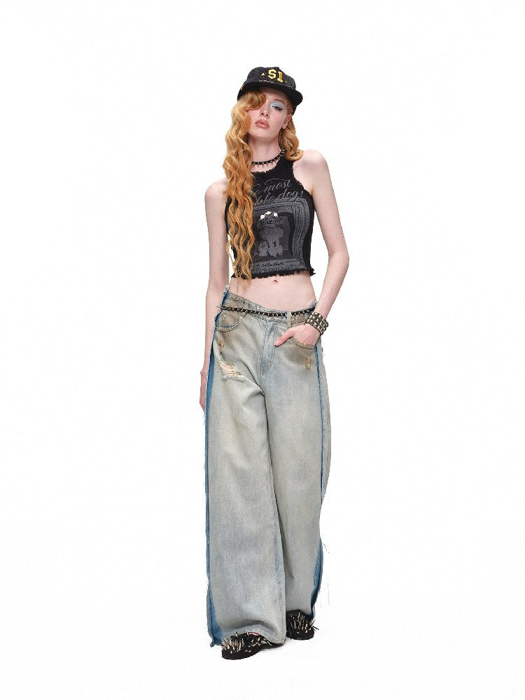 Distressed Embroidery Mud Jeans【s0000016922】