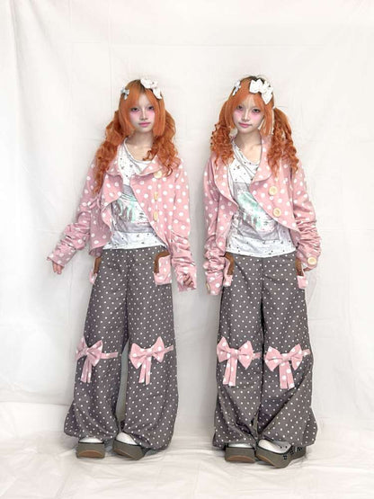 Wooden Button Polka Dot Jacket【s0000015201】