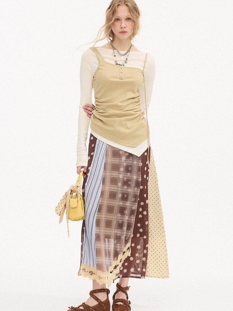 Tencel Wool Faux Two Piece Top【s0000015899】