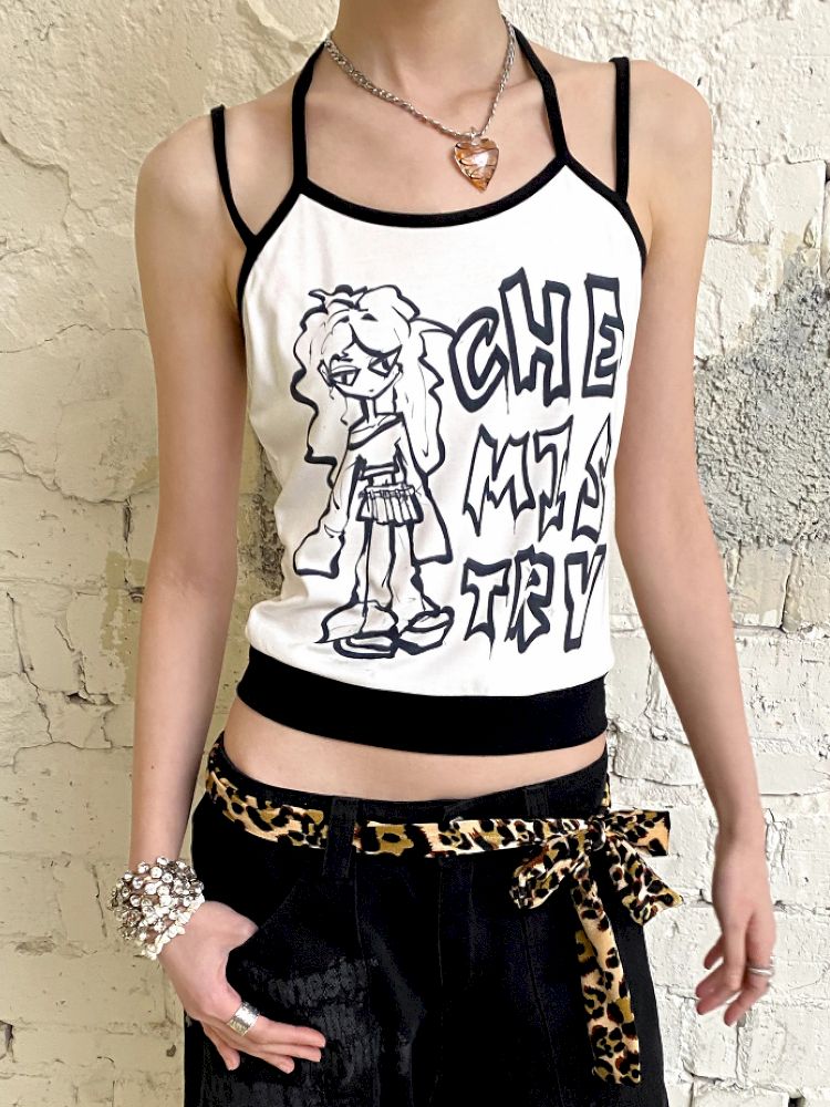 Fake two-piece manga camisole【s0000012425】