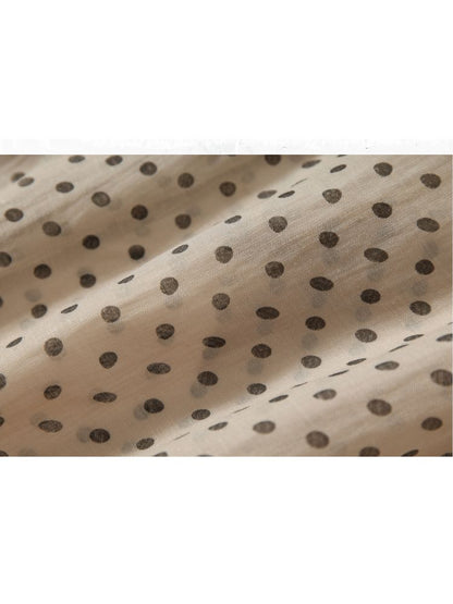 Polka dot plaid sun loose shirt【s0000012622】