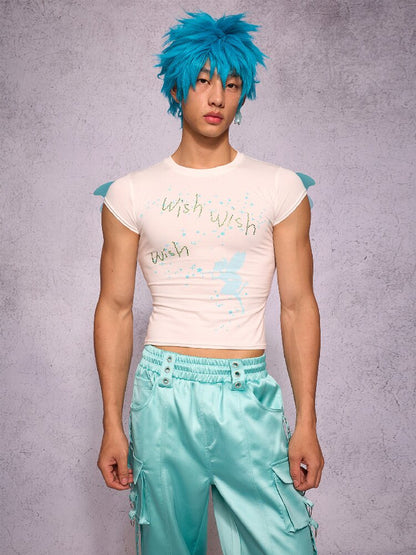 Rhinestone Fairy Wing Short Sleeve T Shirt【s0000018732】