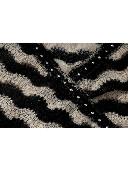 Two-Piece Set Striped Knit Top【s0000013953】