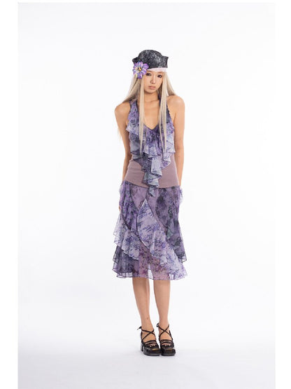 Vintage Pattern Ruffle Camisole【s0000018060】