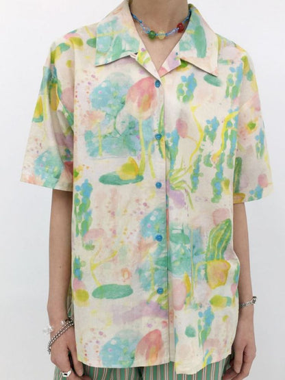 Full-print short-sleeved shirt【s0000012951】