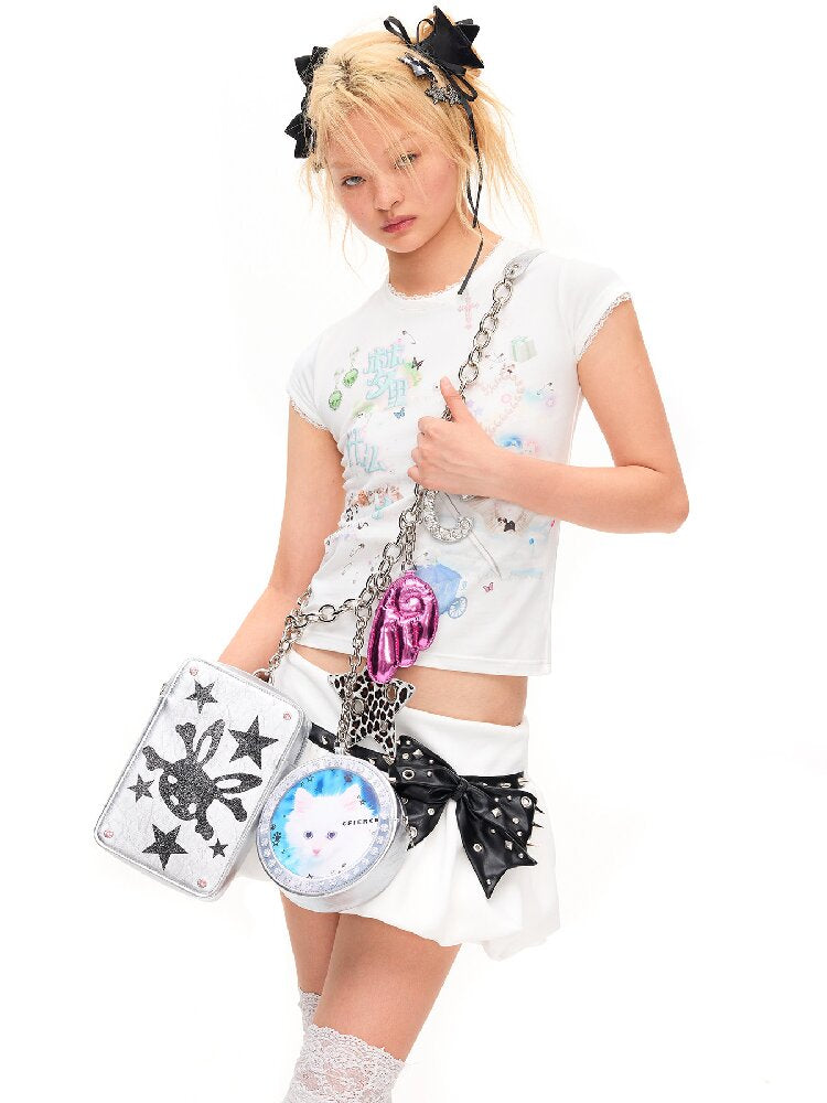 Stud Bow Design Pumpkin Skirt【s0000016934】