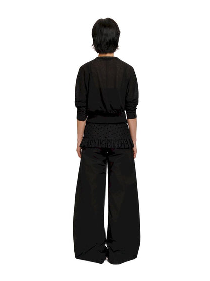 Ribbon large v-neck knitted cardigan【s0000012493】