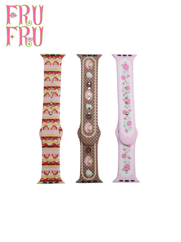 Rose Cake Print iWatch Watch Strap【s0000017466】