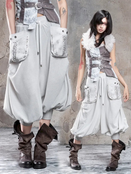 Cropped Wide-Leg Pocket Skirt【s0000014137】