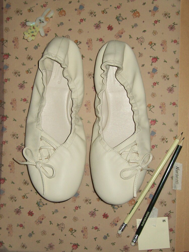 Leather Diagonal Bow Ballet Flats【s0000017935】