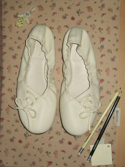 Leather Diagonal Bow Ballet Flats【s0000017935】
