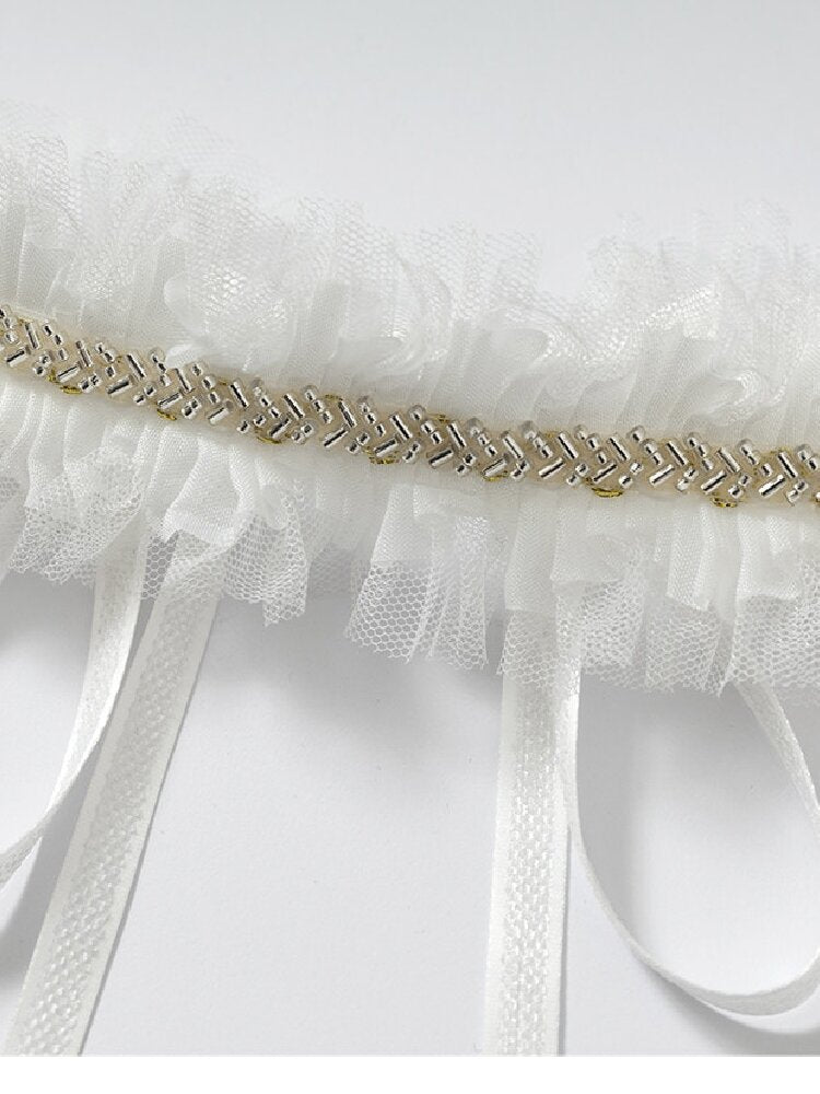 Court Pleated Lace Silk Scarf Waist【s0000016997】