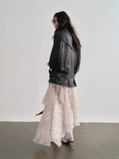 Vintage Brown PU Leather Cape Shawl【s0000015688】