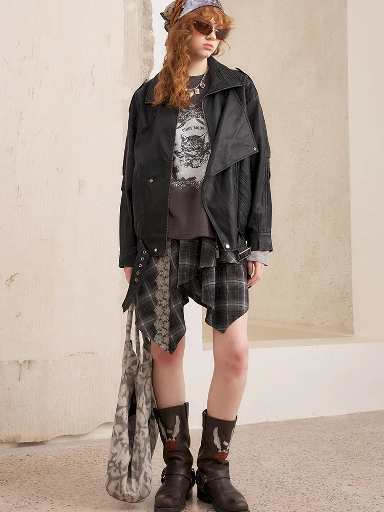 Oversized Faux Two-Piece Long-Sleeve T-Shirt【s0000014047】