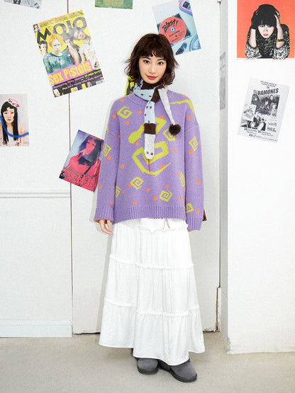 Purple Comic Snake Pullover【s0000011636】