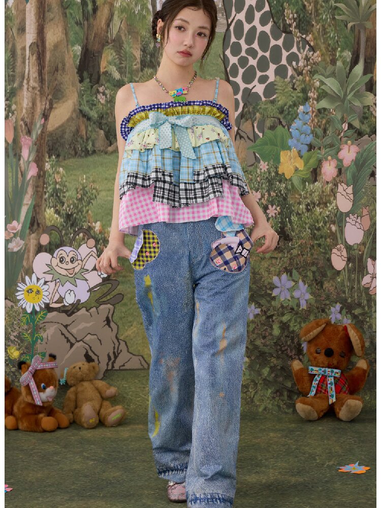 Plaid Bow Camisole Tank Skirt【s0000017118】