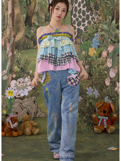 Plaid Bow Camisole Tank Skirt【s0000017118】