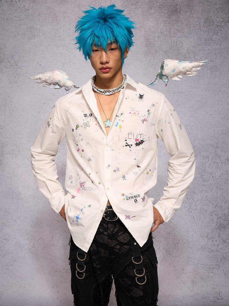 Plaid Floral Lace Angel Wing【s0000019133】