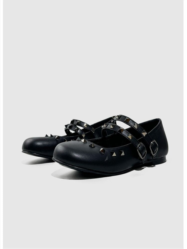 Vintage Rivet Flat Ballet Shoes【s0000015705】