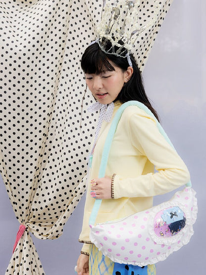 Frog Co-Print Splicing Pillow Bag【s0000015854】