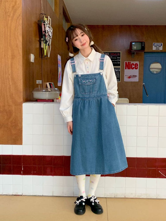 Loose Adjustable Denim Back Dresses【s0000005260】