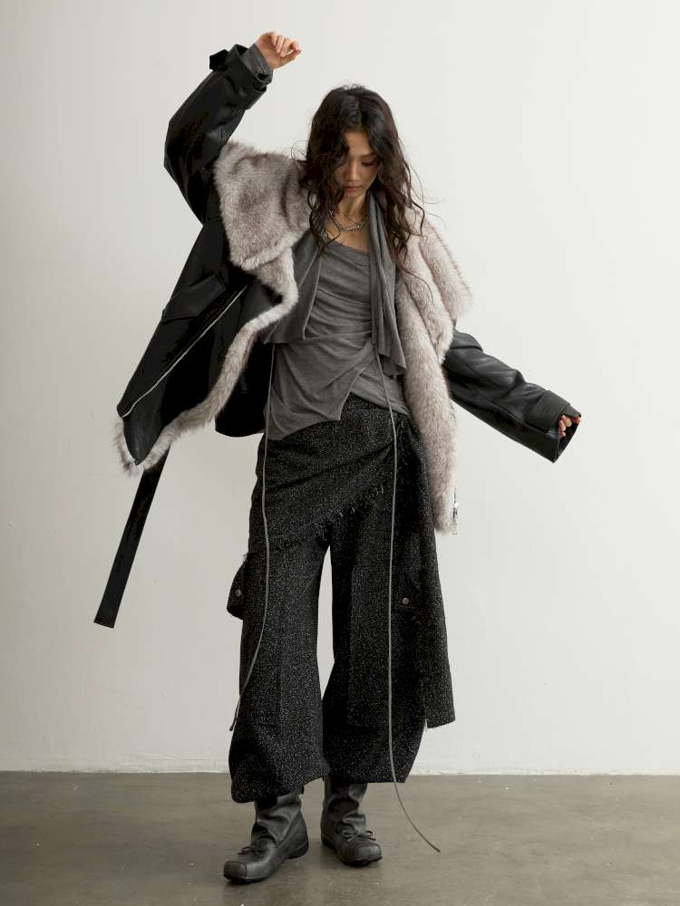 Detachable Fur Collar PU Jacket【s0000015196】