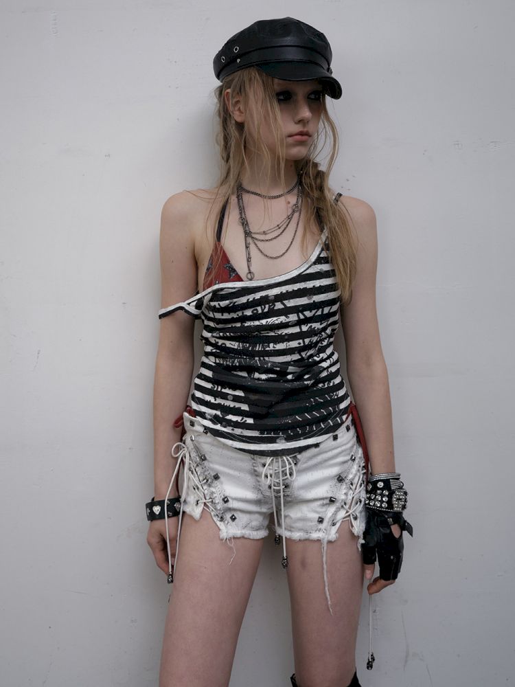 Printed Striped Camisole Tank Top【s0000012616】