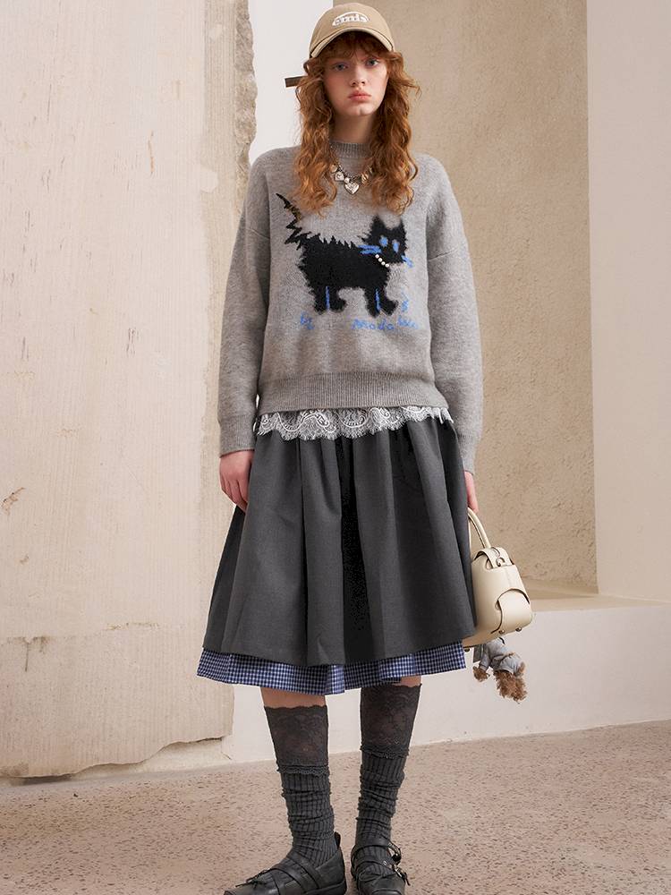 Long sleeves cute loose pullover sweater【s0000014382】
