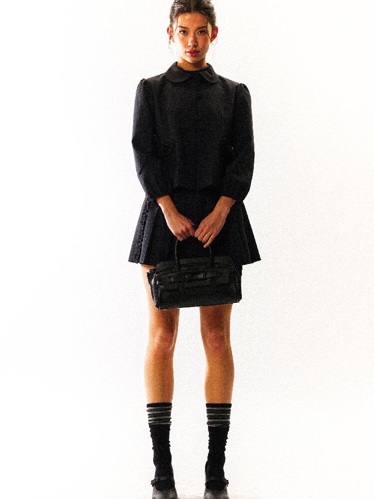 Wool Plaid Jacket Pleated Skirt【s0000017931】