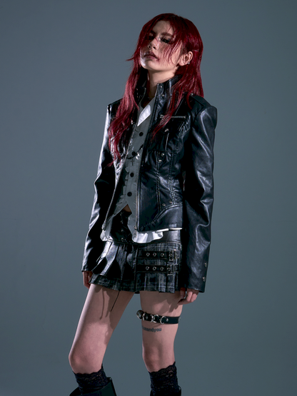 Bag silhouette biker leather jacket【s0000013696】