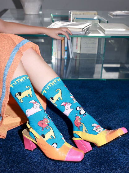 Blue Critter Mid Calf Socks【s0000013332】