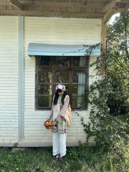 Color block print loose cake skirt【s0000012771】