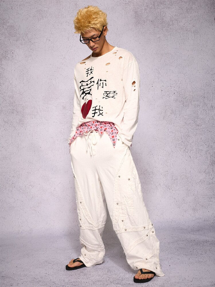 "I love you, love me" Torn Arro Pants【s0000019131】