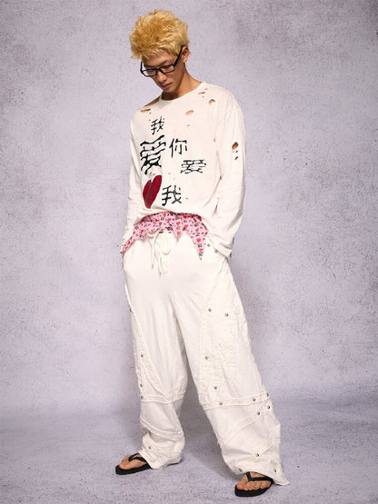 "I love you, love me" Torn Arro Pants【s0000019131】